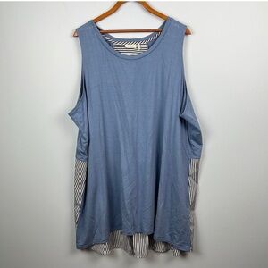 Blue LOGO Lori Goldstein sleeveless top. Size 3x